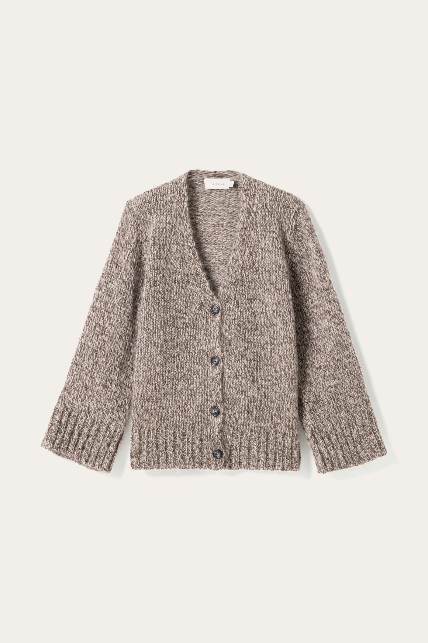N-Maile Knit Cardigan Grey Beige Mix