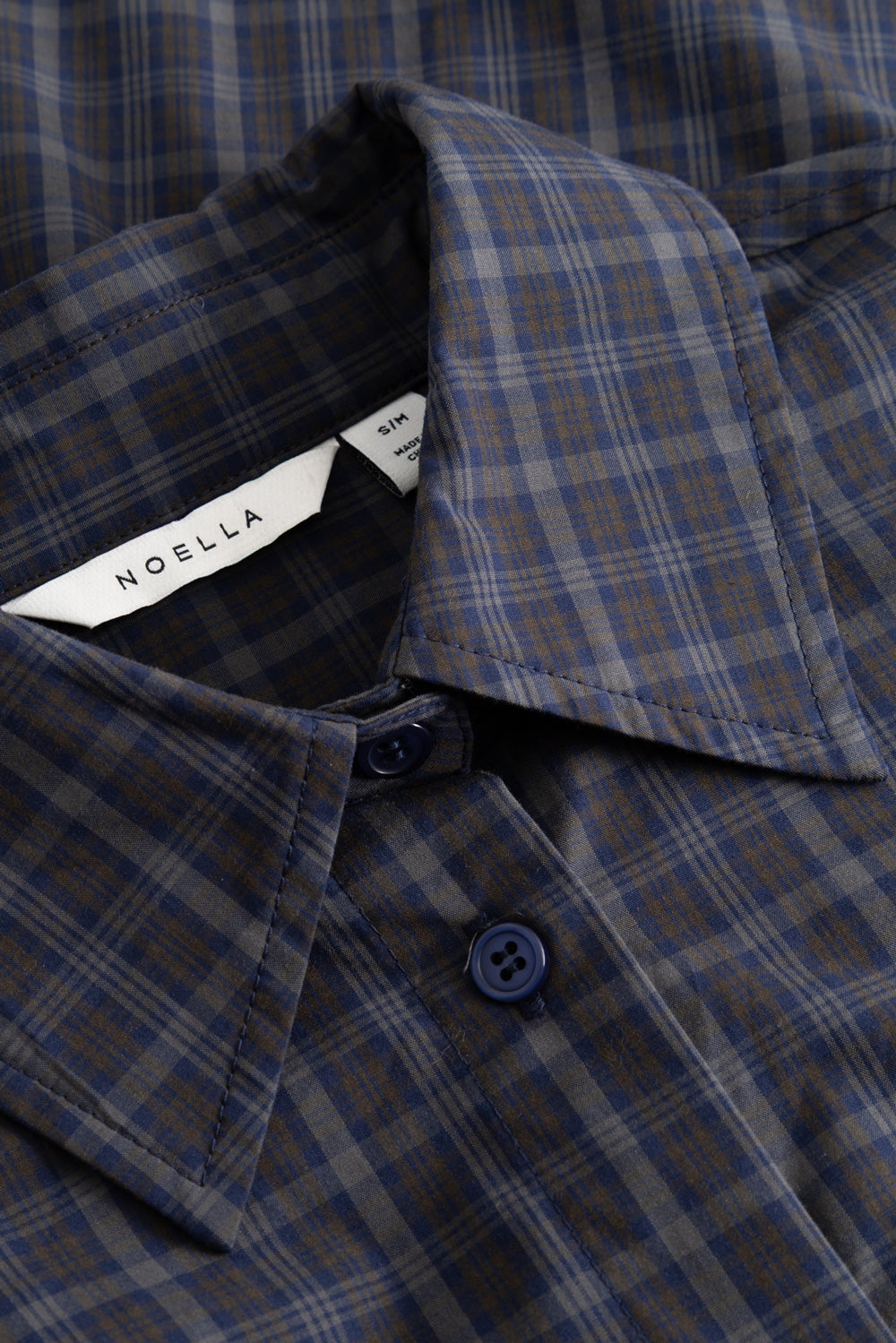 N-Marlon C Shirt Dodie Brown Blue Check