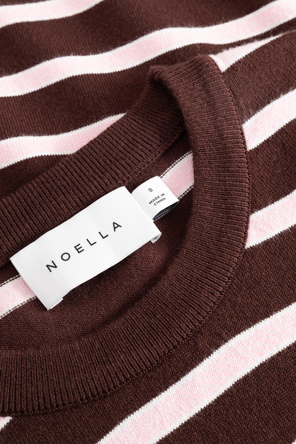 N-Muna LS Knit Dannia Blush Chocolate Stripe