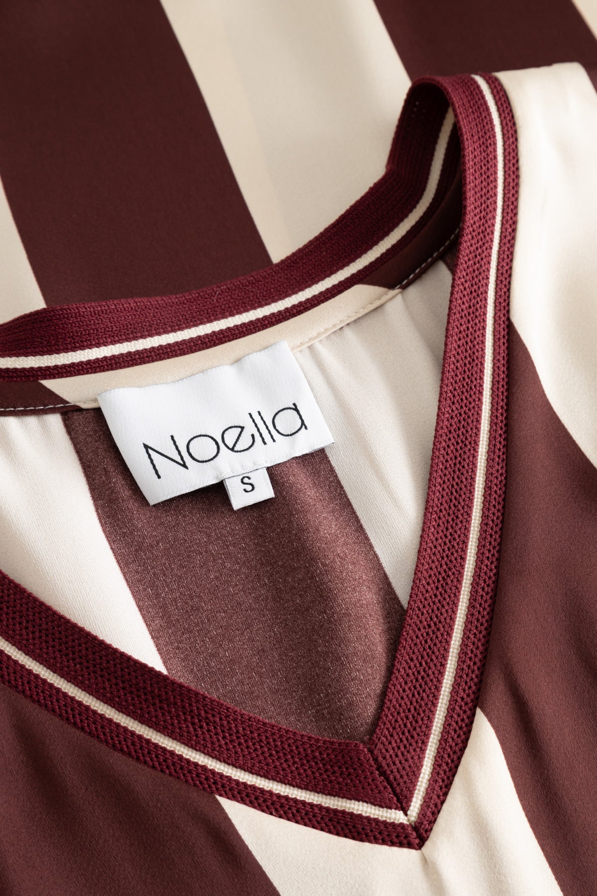 Lucena Blouse Mahogany Ivory Stripe