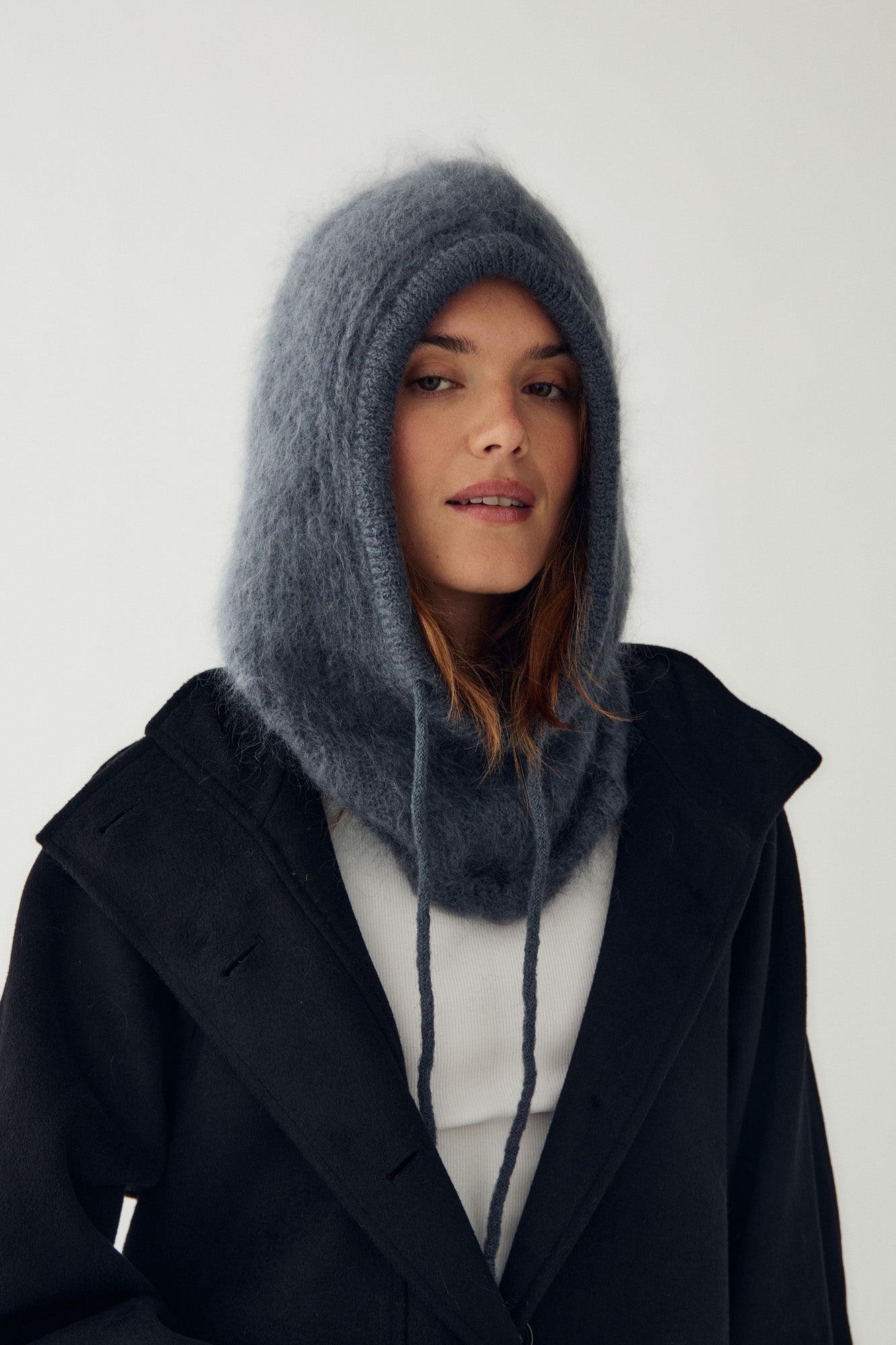 N-Merle Knit Balaclava Medium Grey Melange