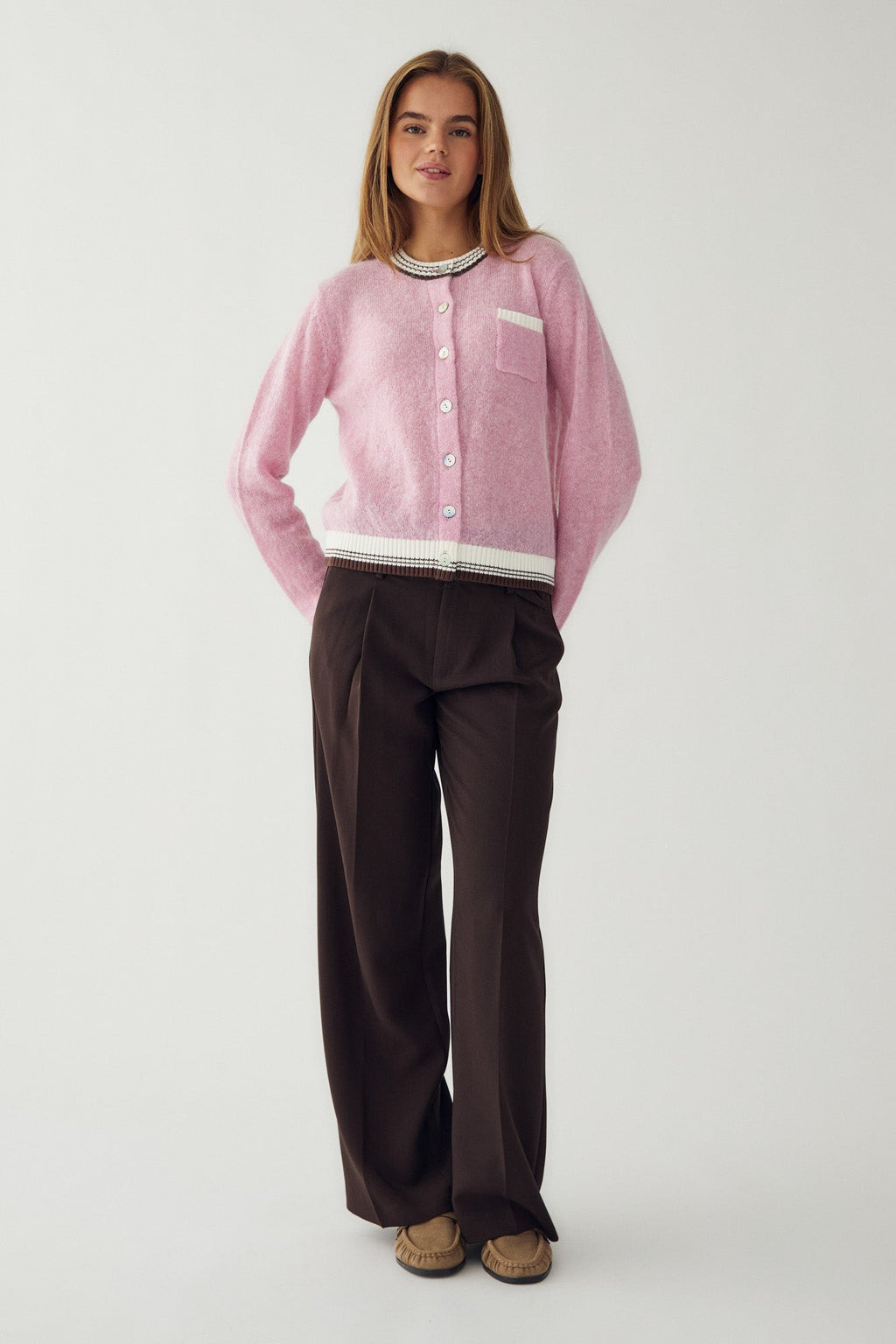 N-Nattie Knit Cardigan Blush Brown