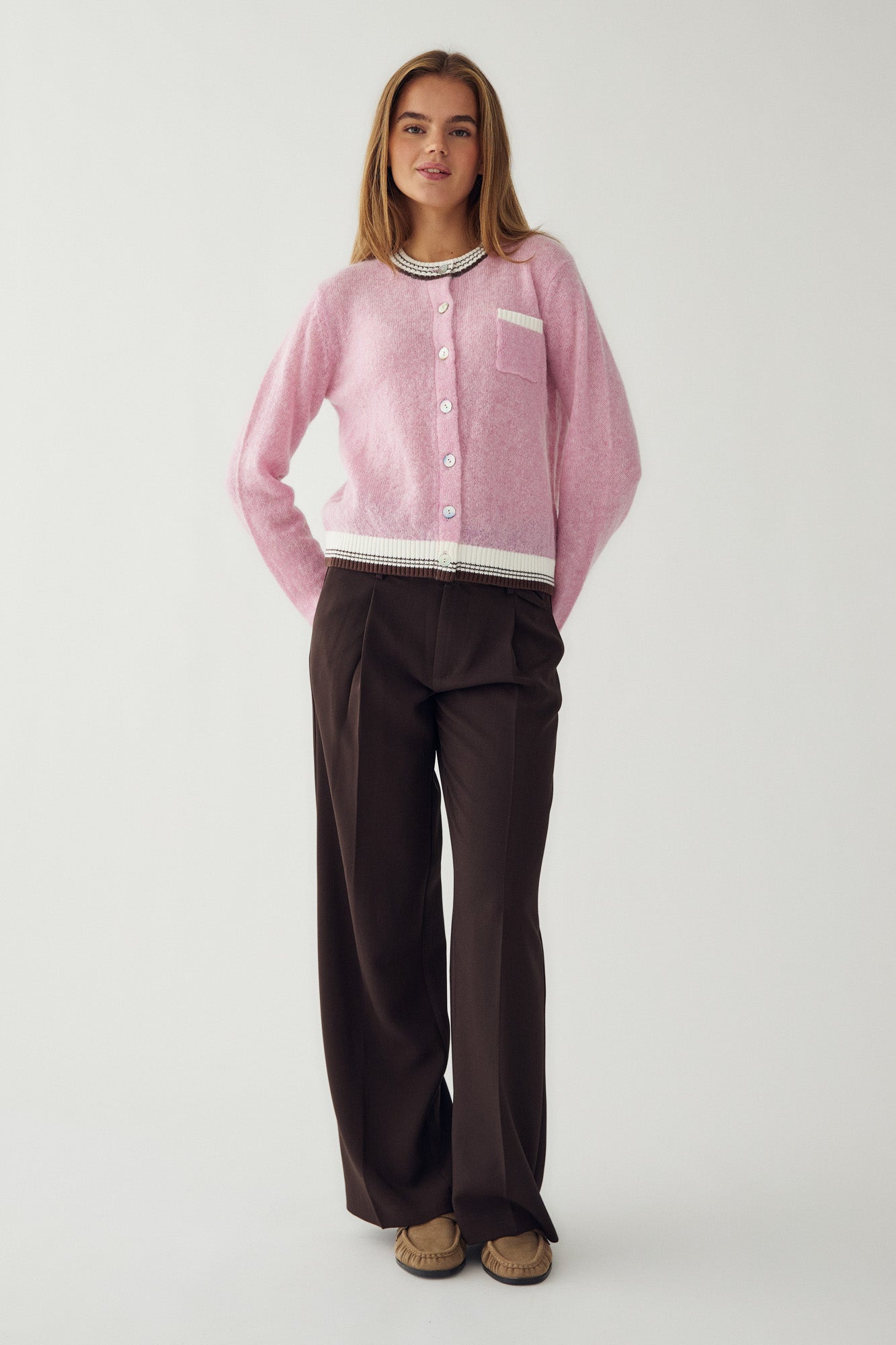 N-Nattie Knit Cardigan Blush Brown
