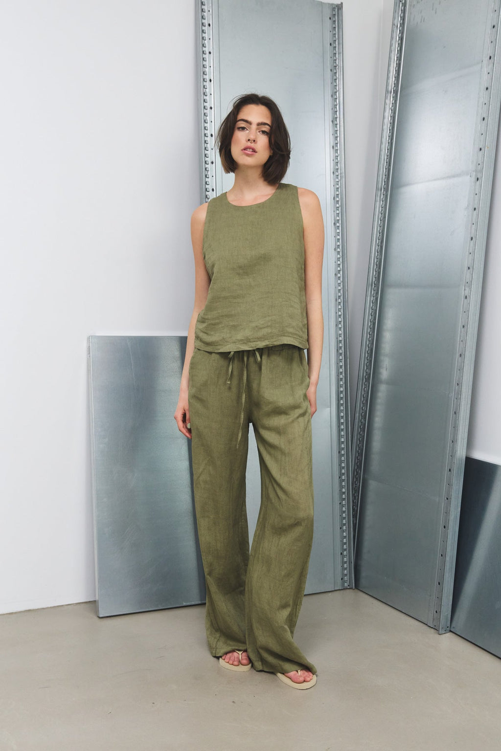 Samira Linen Blouse Khaki