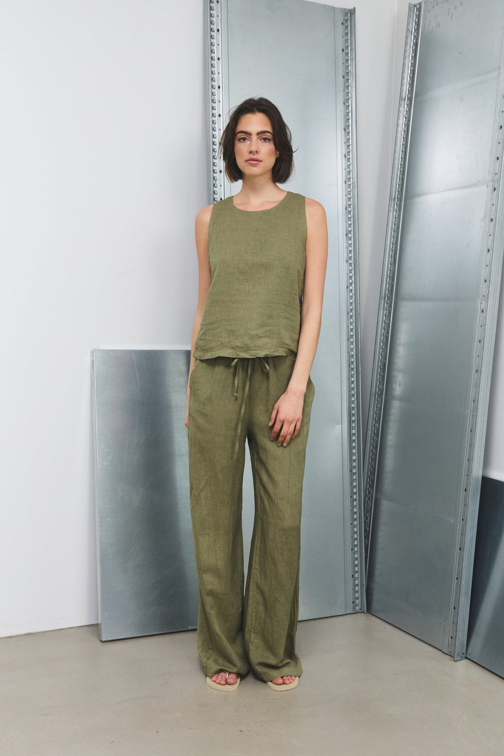 Samira Linen Blouse Khaki