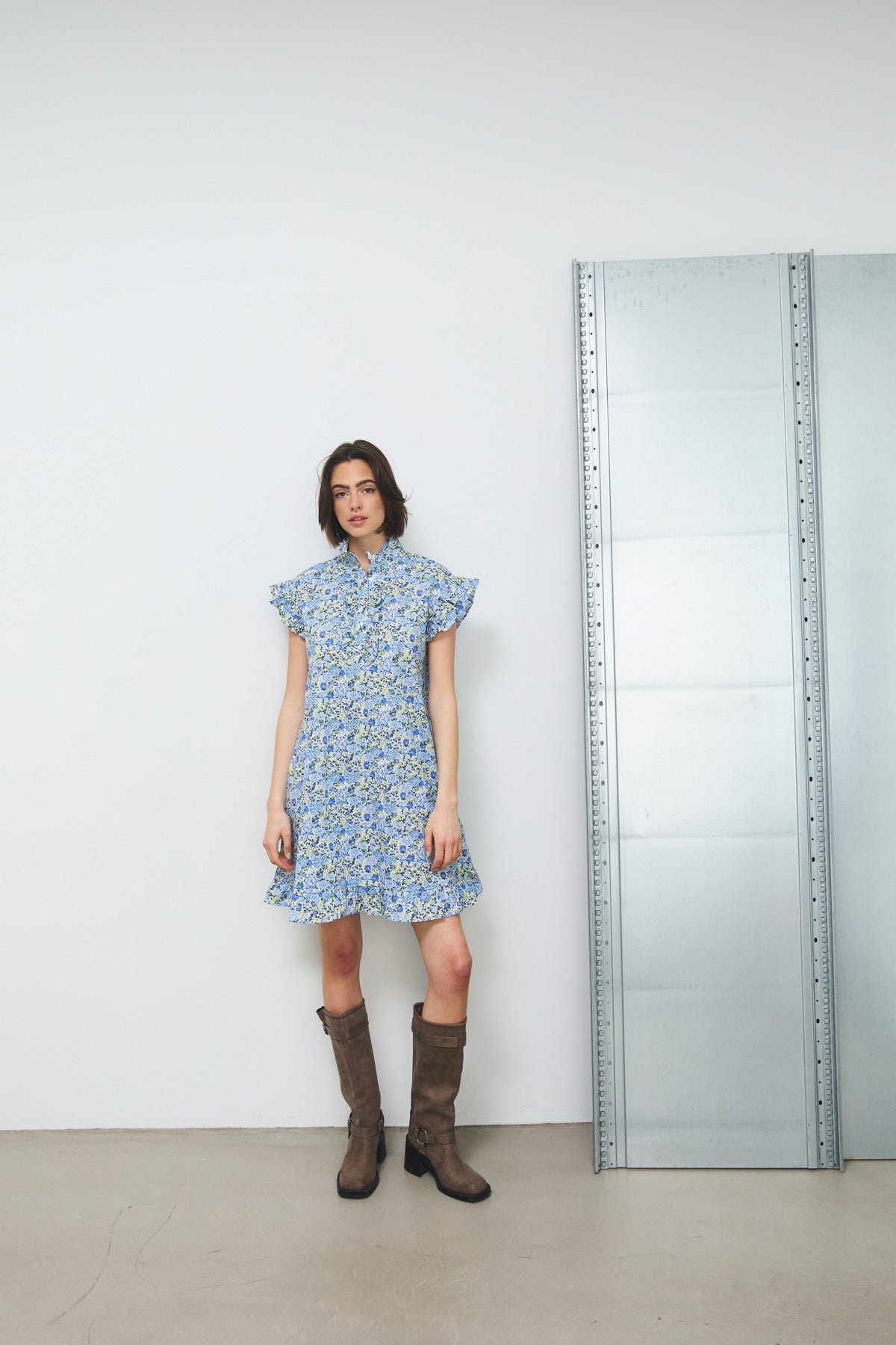 Sally Dress Blue/Yellow Flower
