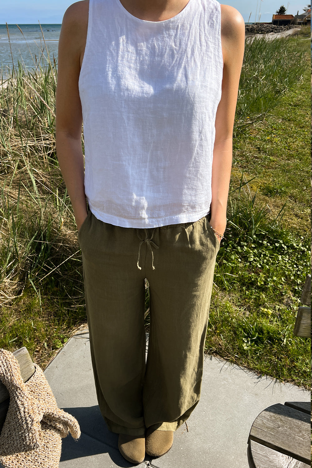 Samira Linen Pants Khaki